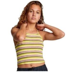 NWT RVCA 70s Retro Halter Casual Summer Top Medium